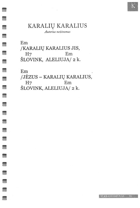 Giesmynas: Vilniaus Laisvųjų Krikščionių Bažnyčios page 95