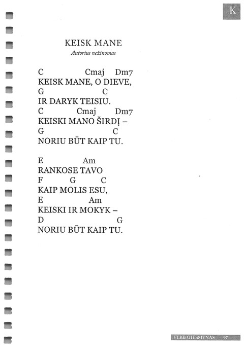 Giesmynas: Vilniaus Laisvųjų Krikščionių Bažnyčios page 97