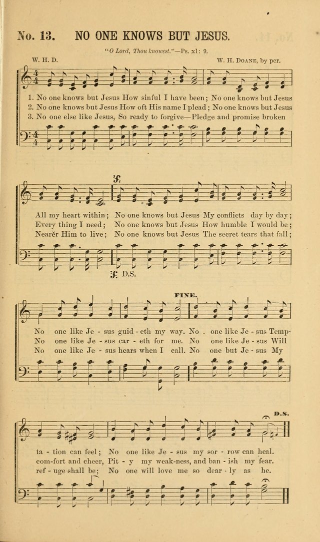 Gospel Music : A Choice Collection of Hymns and Melodies New and Old for Gospel, Revival, Prayer and Social Meetings, Family Worship, etc.  page 13
