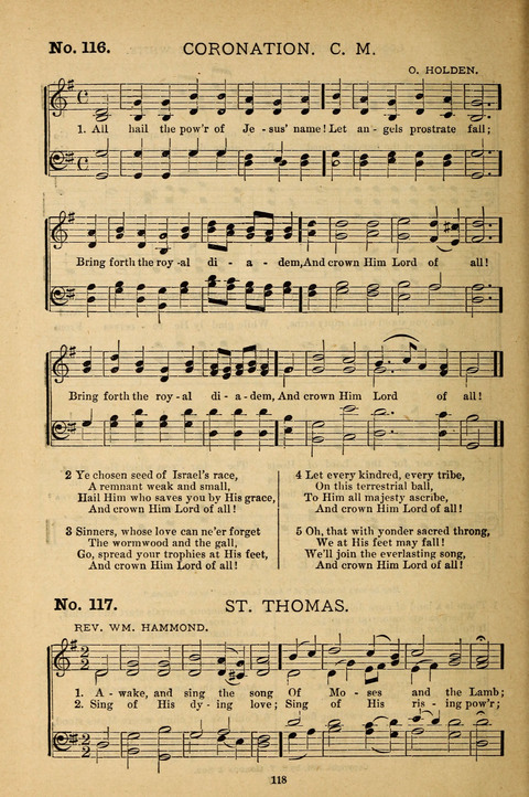 Gospel Melodies: a collection of sacred songs for use in Gospel Meetings, Social Gatheriing, &c., &c. page 118