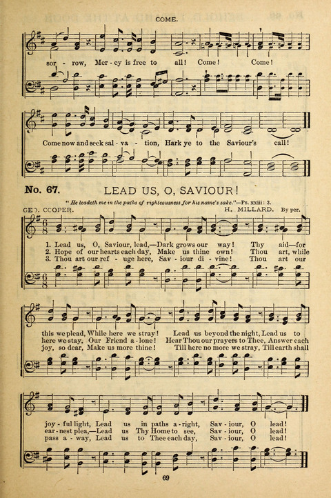 Gospel Melodies: a collection of sacred songs for use in Gospel Meetings, Social Gatheriing, &c., &c. page 69