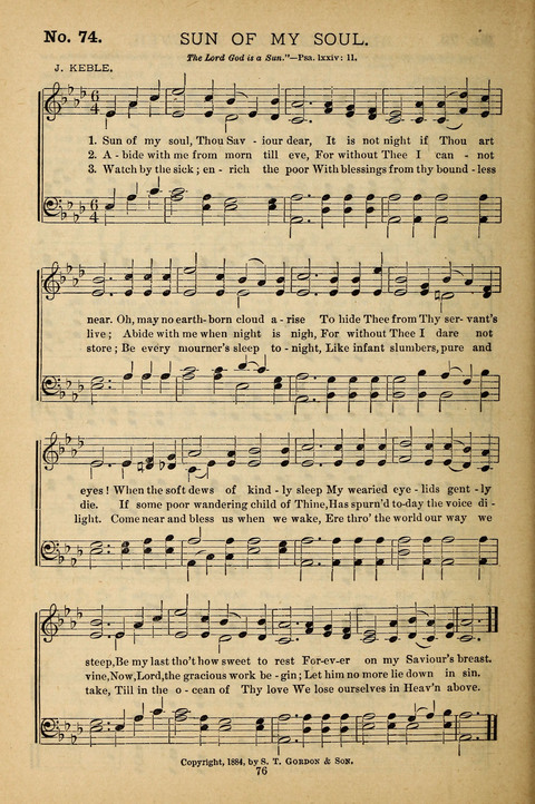 Gospel Melodies: a collection of sacred songs for use in Gospel Meetings, Social Gatheriing, &c., &c. page 76