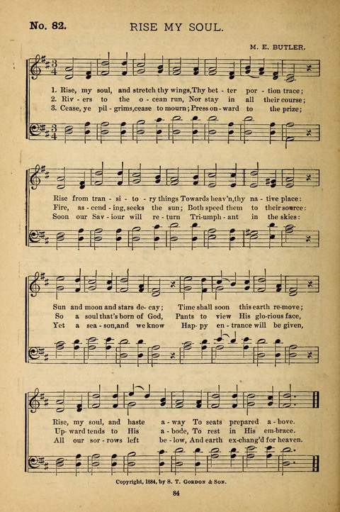 Gospel Melodies: a collection of sacred songs for use in Gospel Meetings, Social Gatheriing, &c., &c. page 84