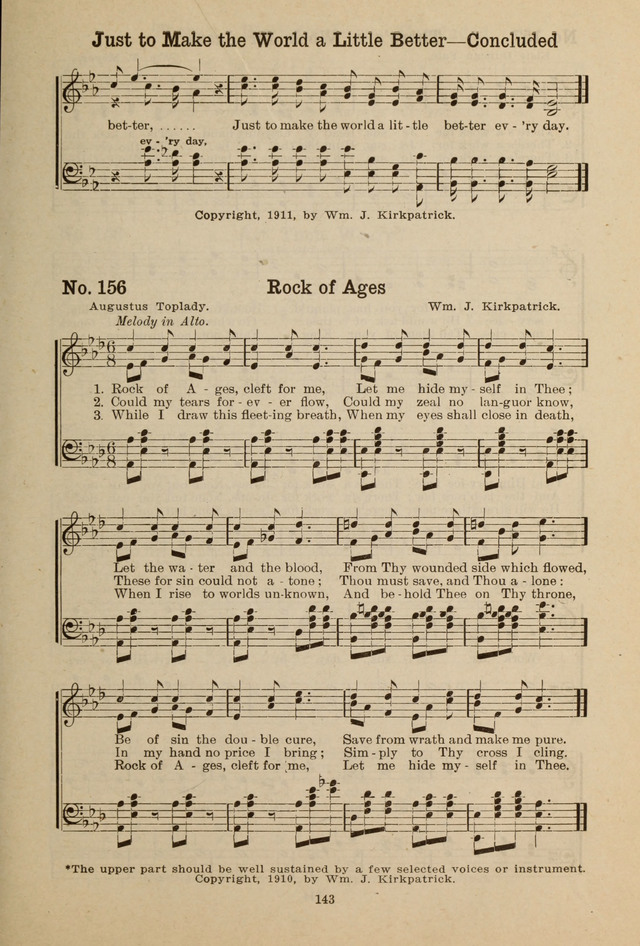Gospel Melodies: A Collection of Choice Gospel Songs and Hymsn page 143