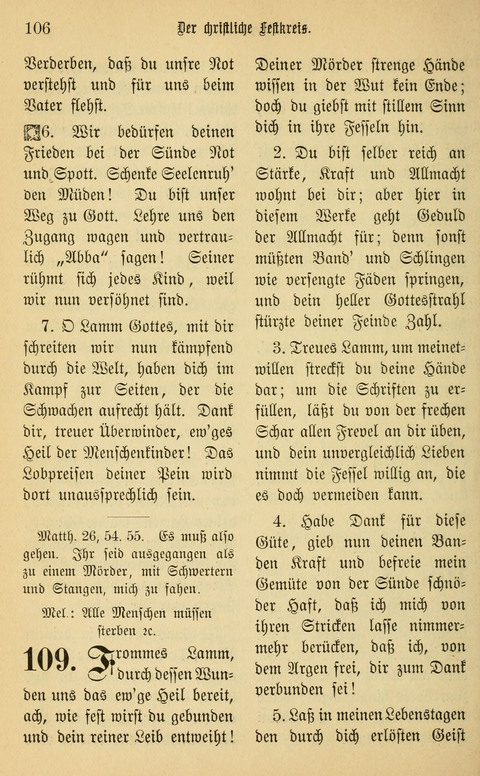 Gesangbuch in Mennoniten-Gemeinden in Kirche und Haus (4th ed.) page 106
