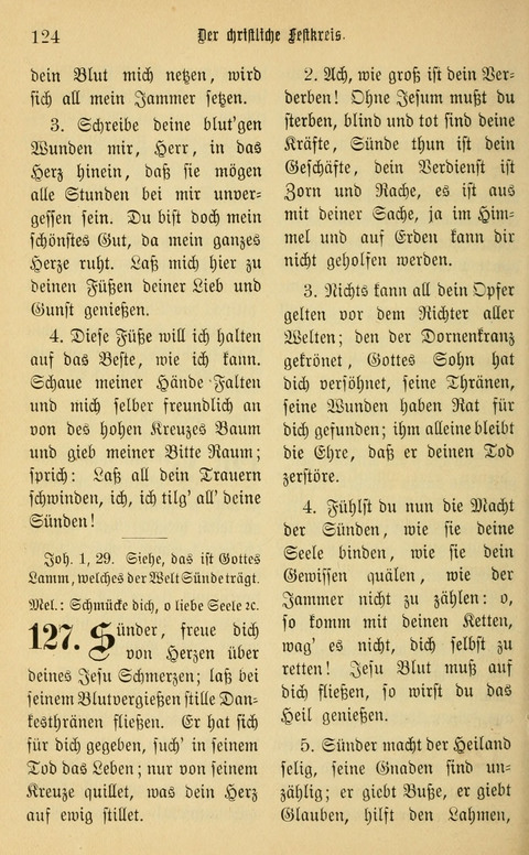 Gesangbuch in Mennoniten-Gemeinden in Kirche und Haus (4th ed.) page 124