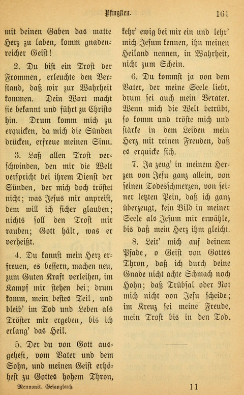 Gesangbuch in Mennoniten-Gemeinden in Kirche und Haus (4th ed.) page 161