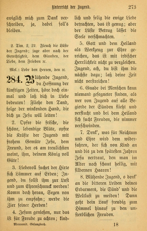 Gesangbuch in Mennoniten-Gemeinden in Kirche und Haus (4th ed.) page 273