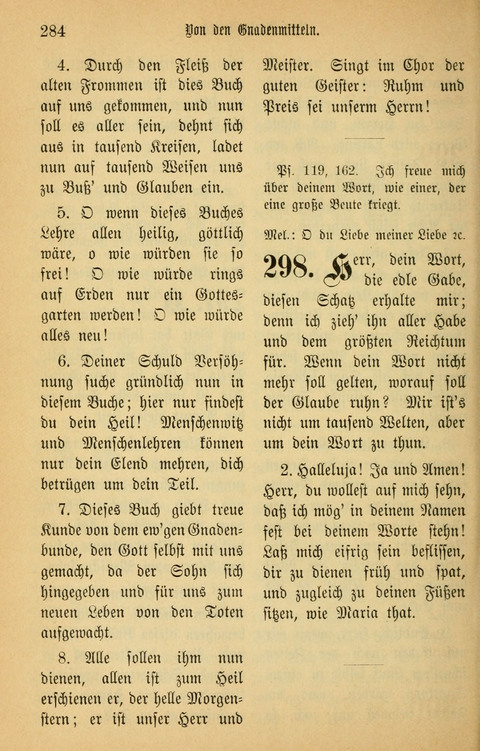 Gesangbuch in Mennoniten-Gemeinden in Kirche und Haus (4th ed.) page 284