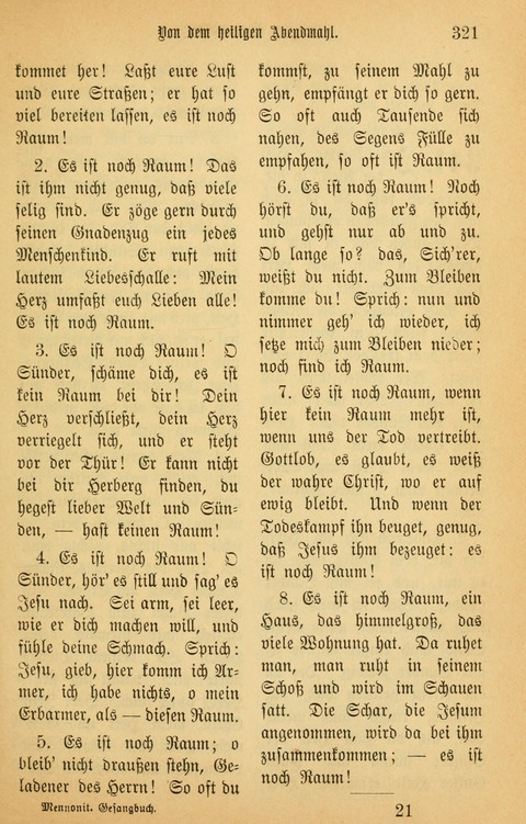 Gesangbuch in Mennoniten-Gemeinden in Kirche und Haus (4th ed.) page 321