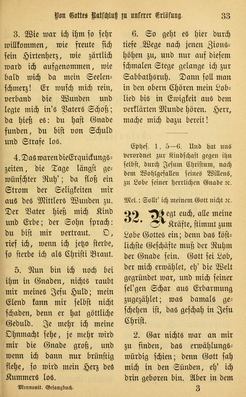 Gesangbuch in Mennoniten-Gemeinden in Kirche und Haus (4th ed.) page 33