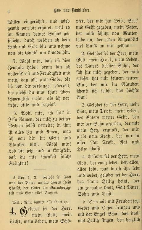 Gesangbuch in Mennoniten-Gemeinden in Kirche und Haus (4th ed.) page 4