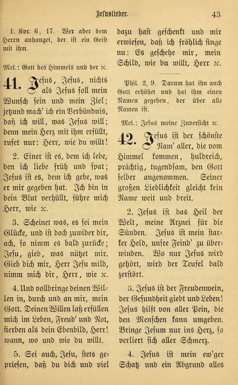 Gesangbuch in Mennoniten-Gemeinden in Kirche und Haus (4th ed.) page 43