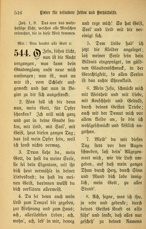 Gesangbuch in Mennoniten-Gemeinden in Kirche und Haus (4th ed.) page 516