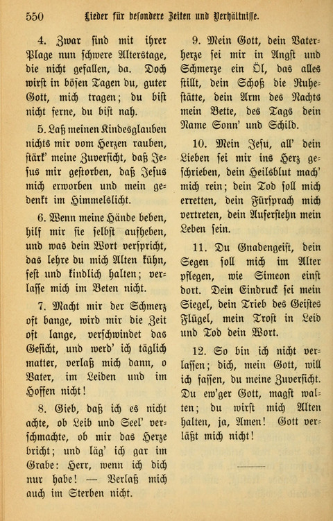 Gesangbuch in Mennoniten-Gemeinden in Kirche und Haus (4th ed.) page 550