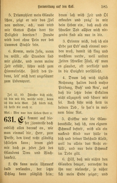Gesangbuch in Mennoniten-Gemeinden in Kirche und Haus (4th ed.) page 585