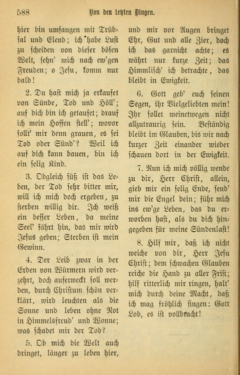 Gesangbuch in Mennoniten-Gemeinden in Kirche und Haus (4th ed.) page 588