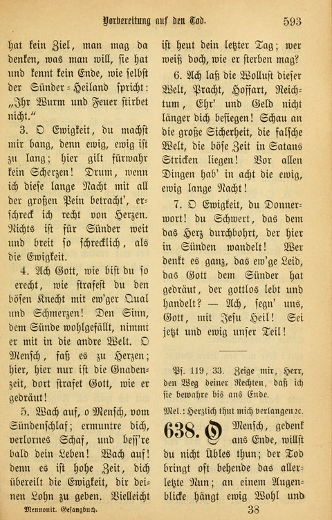 Gesangbuch in Mennoniten-Gemeinden in Kirche und Haus (4th ed.) page 593