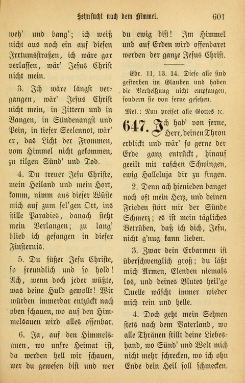 Gesangbuch in Mennoniten-Gemeinden in Kirche und Haus (4th ed.) page 601