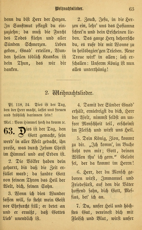 Gesangbuch in Mennoniten-Gemeinden in Kirche und Haus (4th ed.) page 63