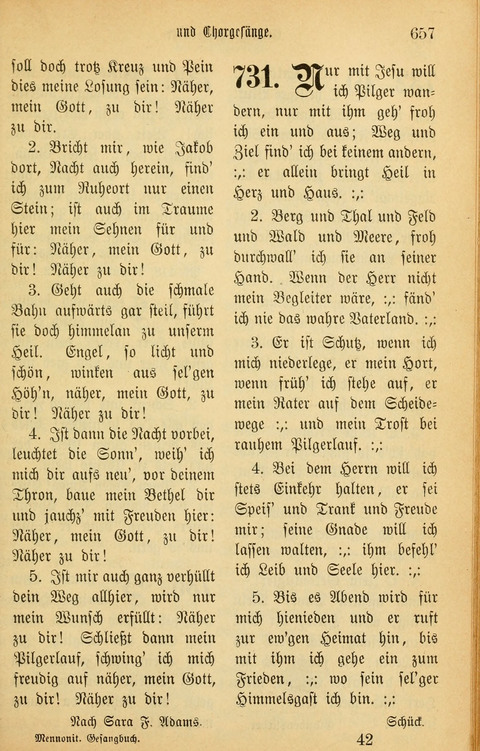 Gesangbuch in Mennoniten-Gemeinden in Kirche und Haus (4th ed.) page 657
