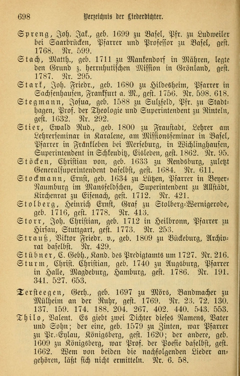 Gesangbuch in Mennoniten-Gemeinden in Kirche und Haus (4th ed.) page 698