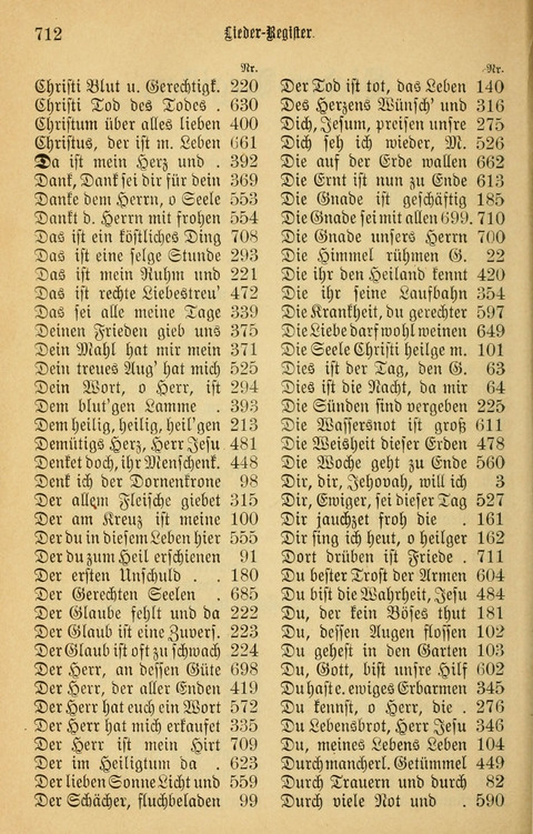 Gesangbuch in Mennoniten-Gemeinden in Kirche und Haus (4th ed.) page 712
