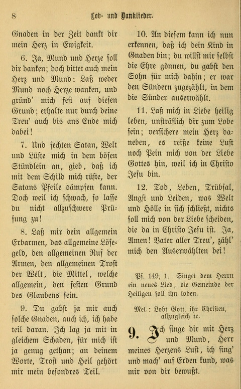 Gesangbuch in Mennoniten-Gemeinden in Kirche und Haus (4th ed.) page 8