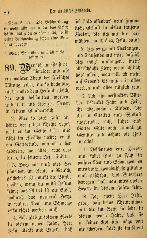 Gesangbuch in Mennoniten-Gemeinden in Kirche und Haus (4th ed.) page 86
