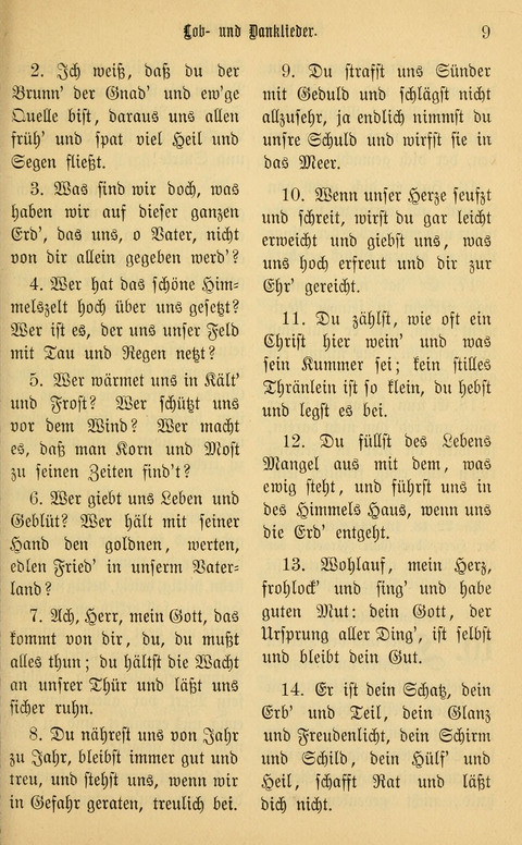 Gesangbuch in Mennoniten-Gemeinden in Kirche und Haus (4th ed.) page 9
