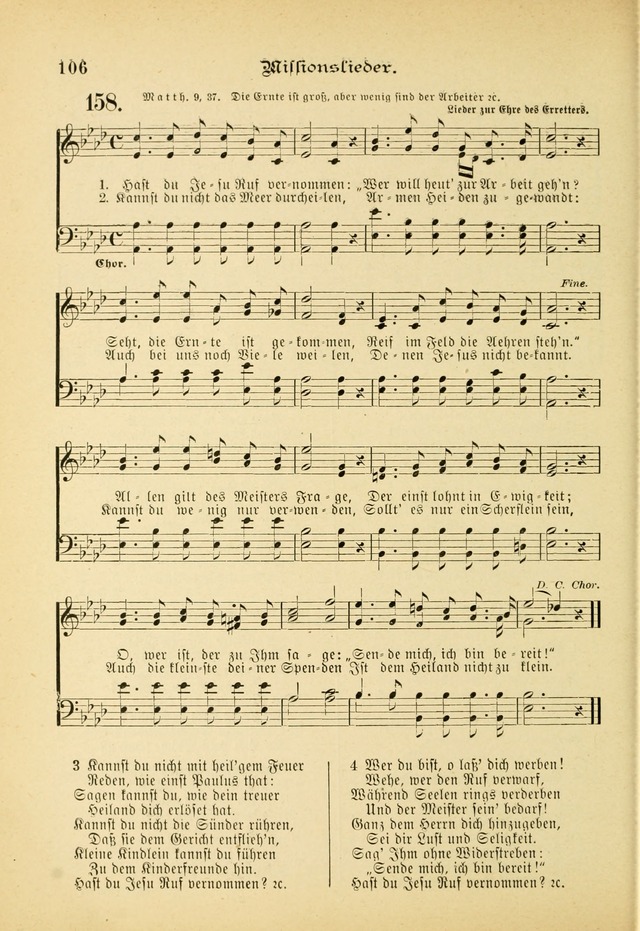 Gesangbuch mit Noten: herausgegeben von der Allgemeinen Conferenz der Mennoniten von Nord-Amerika (3rd. Aufl.) page 106