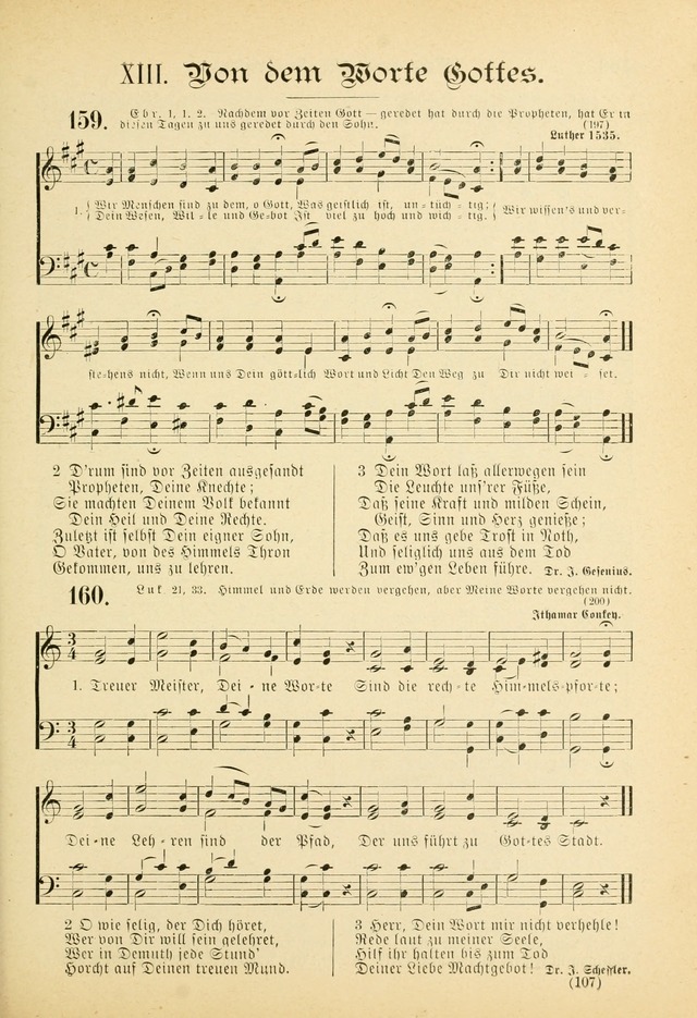 Gesangbuch mit Noten: herausgegeben von der Allgemeinen Conferenz der Mennoniten von Nord-Amerika (3rd. Aufl.) page 107