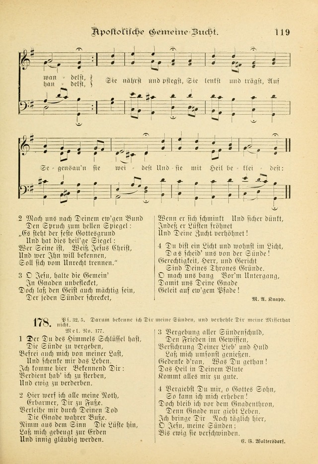 Gesangbuch mit Noten: herausgegeben von der Allgemeinen Conferenz der Mennoniten von Nord-Amerika (3rd. Aufl.) page 119