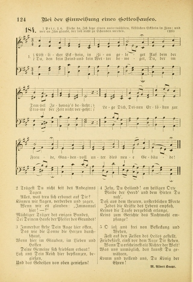 Gesangbuch mit Noten: herausgegeben von der Allgemeinen Conferenz der Mennoniten von Nord-Amerika (3rd. Aufl.) page 124