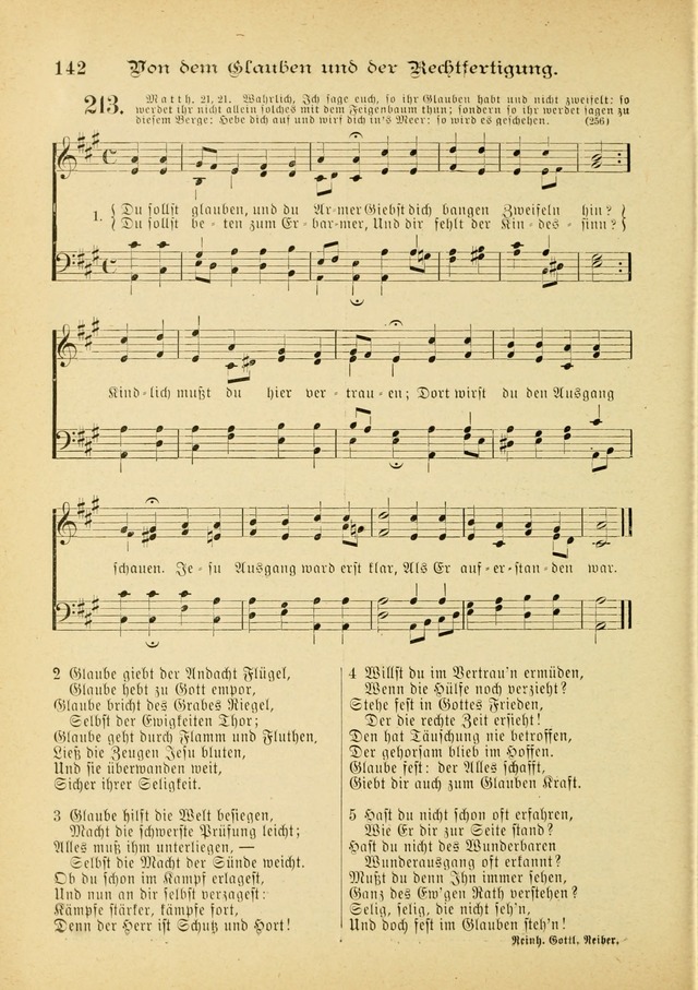 Gesangbuch mit Noten: herausgegeben von der Allgemeinen Conferenz der Mennoniten von Nord-Amerika (3rd. Aufl.) page 142