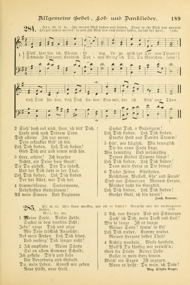 Gesangbuch mit Noten: herausgegeben von der Allgemeinen Conferenz der Mennoniten von Nord-Amerika (3rd. Aufl.) page 189
