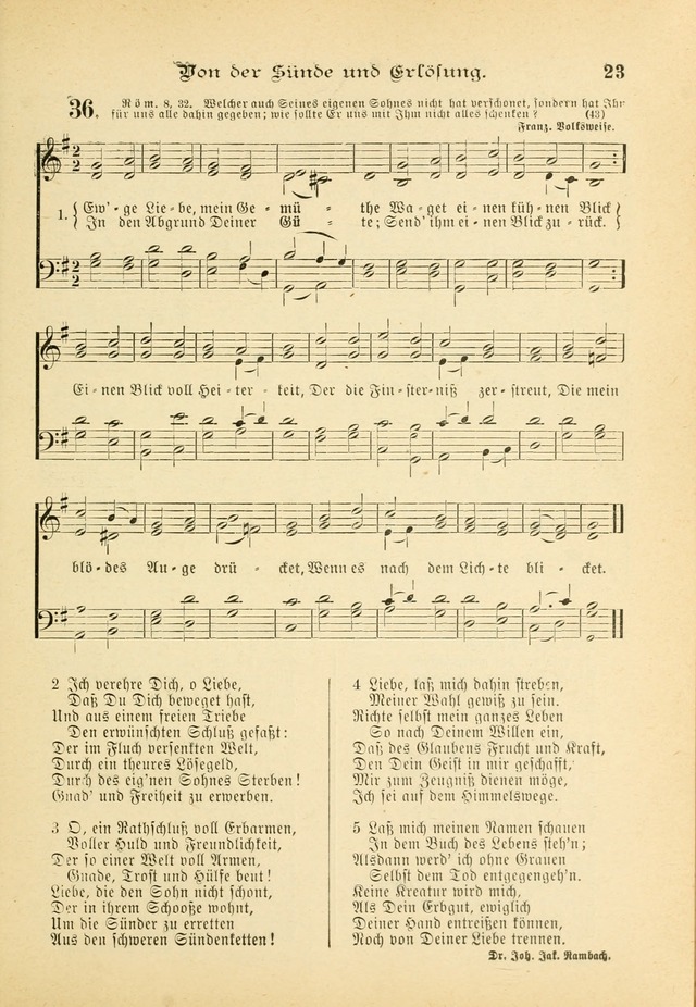 Gesangbuch mit Noten: herausgegeben von der Allgemeinen Conferenz der Mennoniten von Nord-Amerika (3rd. Aufl.) page 23