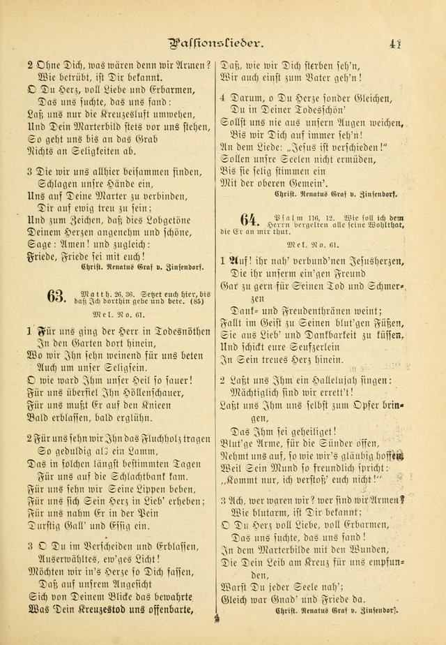 Gesangbuch mit Noten: herausgegeben von der Allgemeinen Conferenz der Mennoniten von Nord-Amerika (3rd. Aufl.) page 41