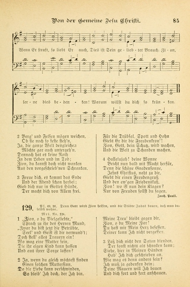 Gesangbuch mit Noten: herausgegeben von der Allgemeinen Conferenz der Mennoniten von Nord-Amerika (3rd. Aufl.) page 85