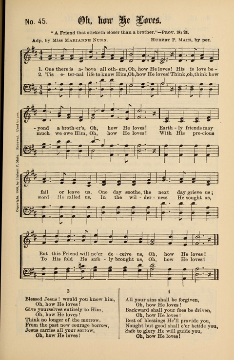 Gospel Melodies New and Old: For use in the Universalist Church page 45