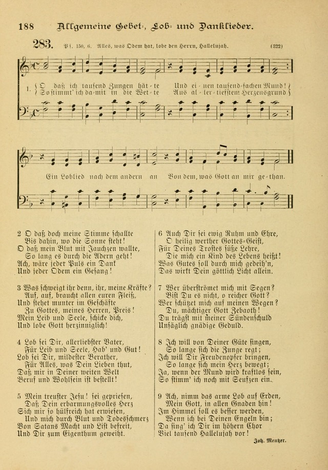 Gesangbuch mit Noten: herausgegeben von der Allgemeinen Conferenz der Mennoniten von Nord-Amerika page 188