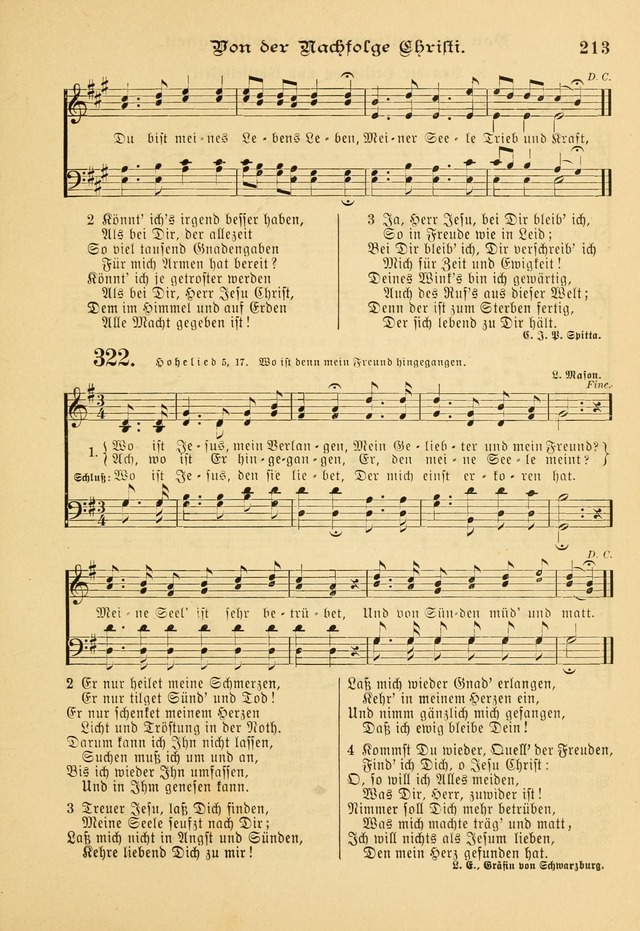 Gesangbuch mit Noten: herausgegeben von der Allgemeinen Conferenz der Mennoniten von Nord-Amerika page 213