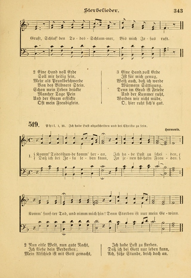 Gesangbuch mit Noten: herausgegeben von der Allgemeinen Conferenz der Mennoniten von Nord-Amerika page 343