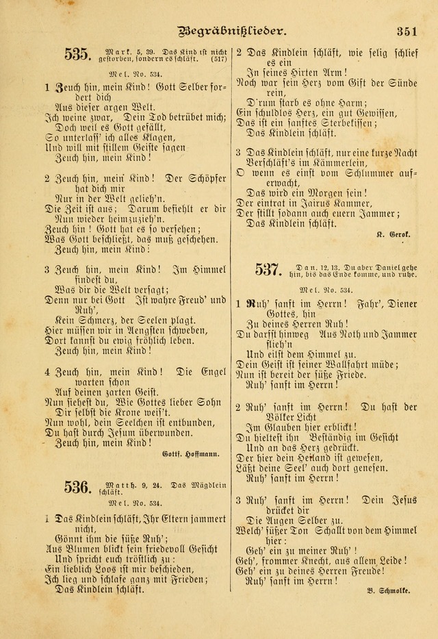 Gesangbuch mit Noten: herausgegeben von der Allgemeinen Conferenz der Mennoniten von Nord-Amerika page 351