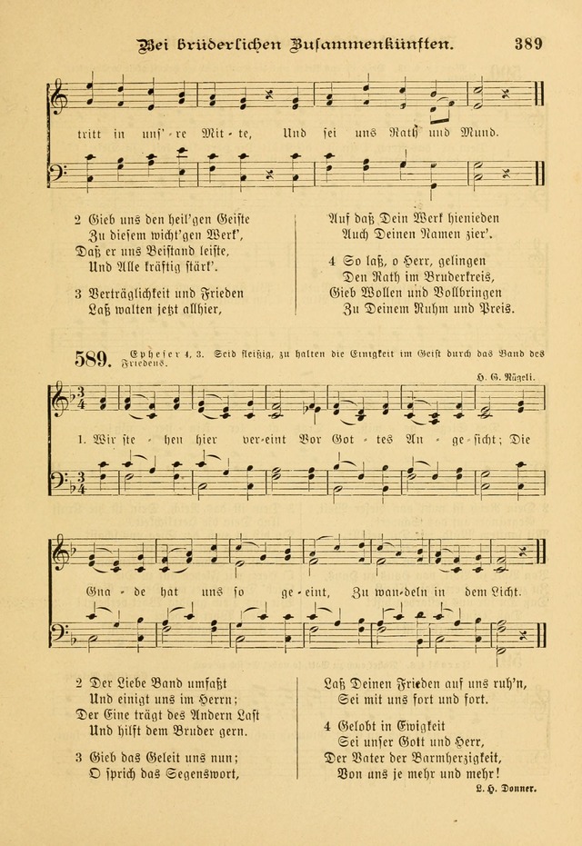 Gesangbuch mit Noten: herausgegeben von der Allgemeinen Conferenz der Mennoniten von Nord-Amerika page 389