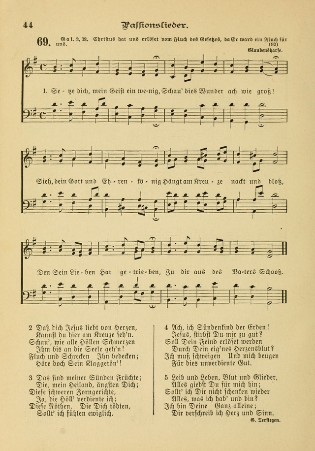 Gesangbuch mit Noten: herausgegeben von der Allgemeinen Conferenz der Mennoniten von Nord-Amerika page 44