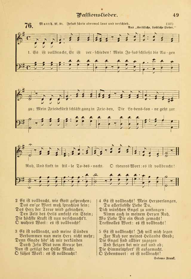 Gesangbuch mit Noten: herausgegeben von der Allgemeinen Conferenz der Mennoniten von Nord-Amerika page 49