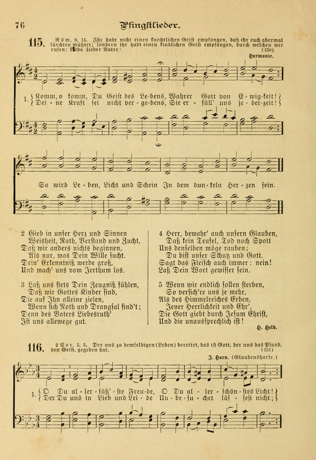Gesangbuch mit Noten: herausgegeben von der Allgemeinen Conferenz der Mennoniten von Nord-Amerika page 76