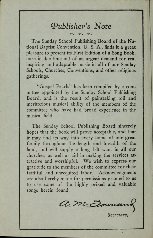 Gospel Pearls page iii