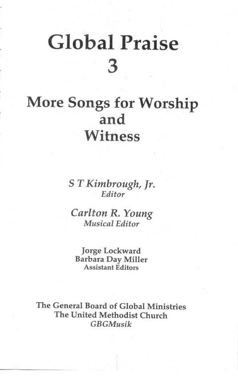 Global Praise 3: more songs for worship and witness page i